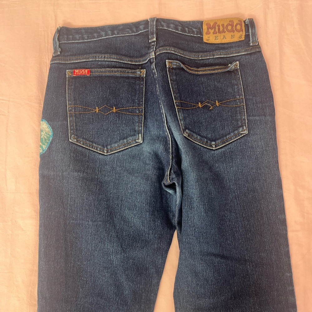 Mudd Women's Dark Blue Patchwork Jeans - image 7